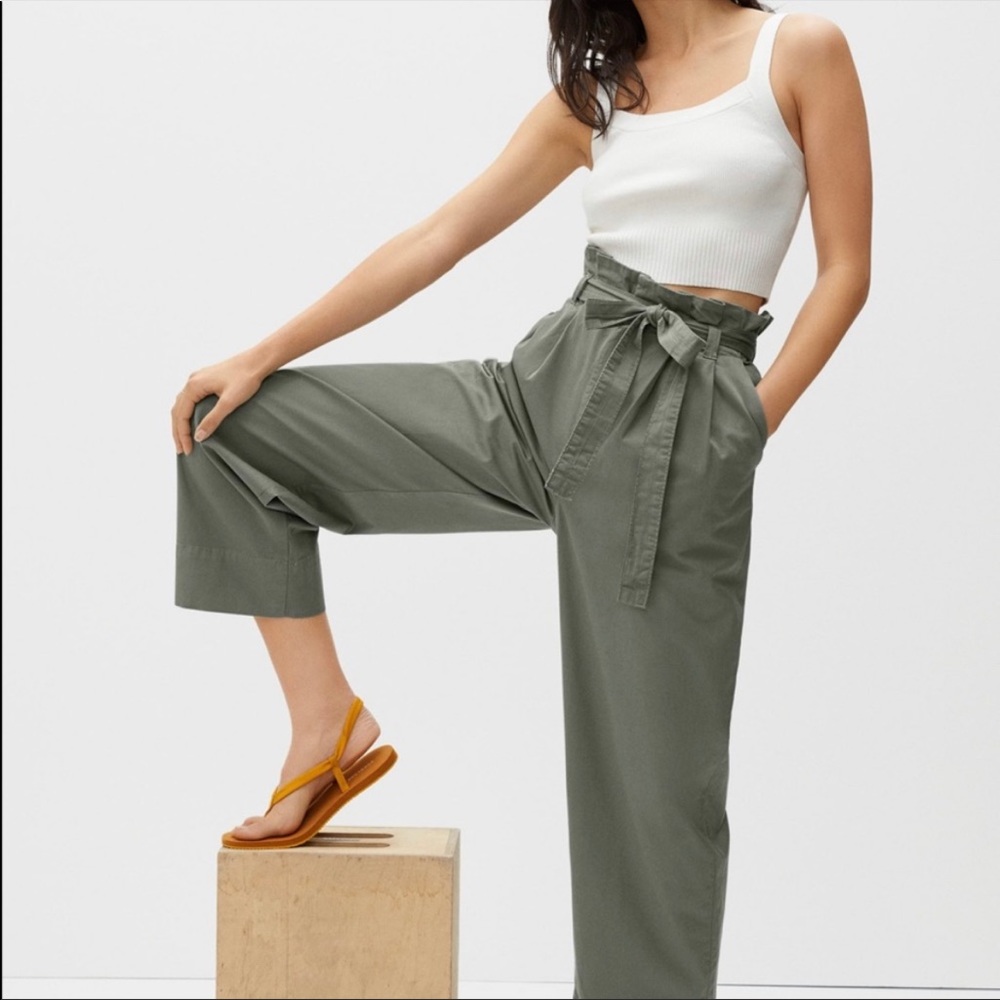 EVERLANE green paper bag pants